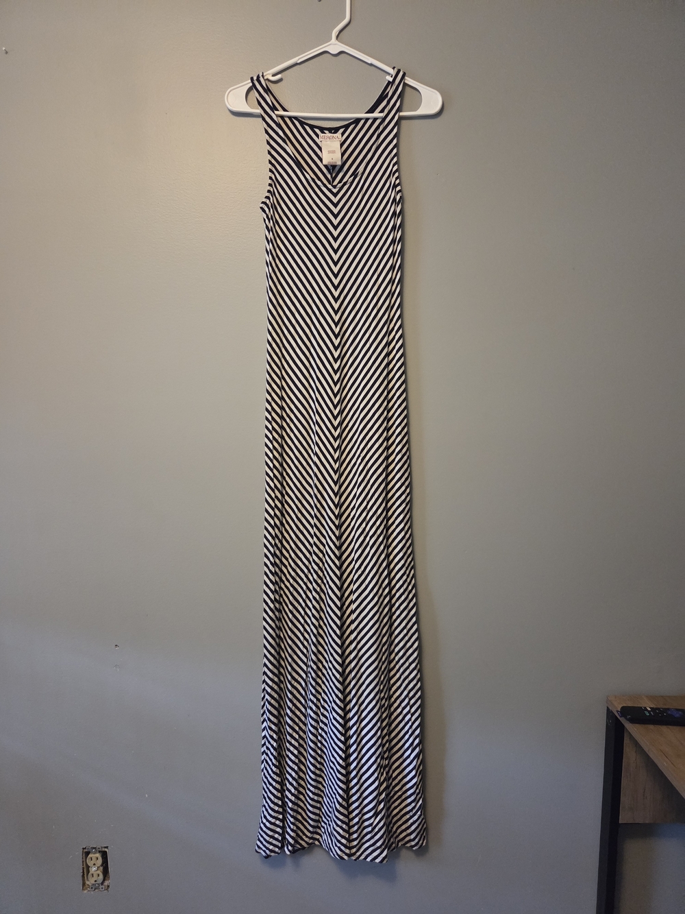 Merona Black and White Striped Maxi Dress